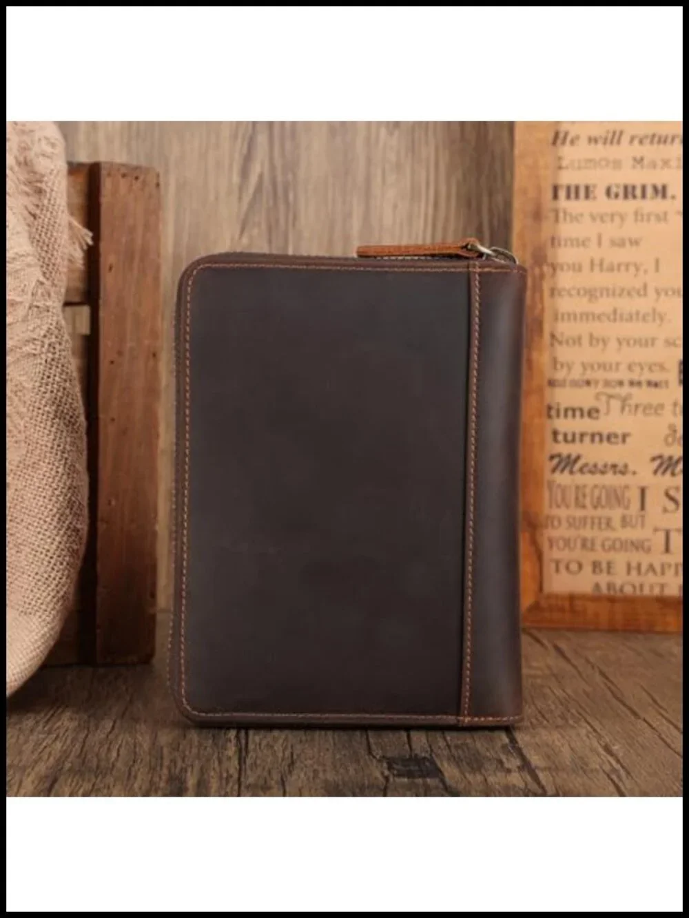 Full Grain Leather RFID Blocking Passport Wallet Travel Organizer